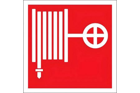 Плакат ПВХ-пластик 200х200 мм, символ "Пожарный кран" F-02