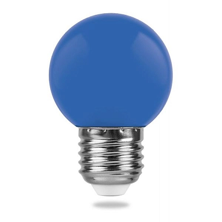 Лампа светодиод. LED   1W 220В Е27 G45 (70х45) матовый шар (синий) (для гирлянд) LB-37 25118