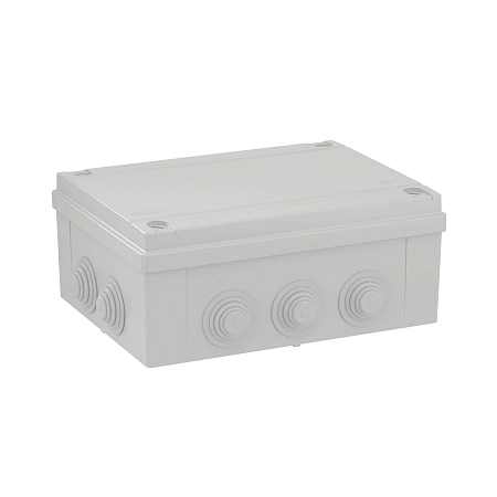 Коробка монтажная ОП 300х220х120 с 10 вводами IP55 (серый) 54300