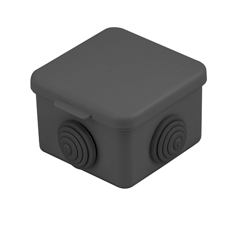 Коробка монтажная ОП 65х65х50 с 4 вводами IP54 (черная) plc-kmr2-030-036-b