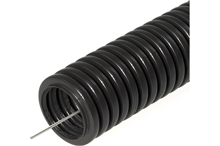 Труба гофрированная ПНД безгалогенная (HF) черная с/з d16 мм (100м/5500м уп/пал) PR.021651