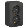 Розетка ОП 2-м c з/к (антрацит) Blanca BLNRA010216