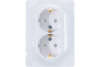 Розетка СП 2-м с з/к со шторк. в сборе (белый) Glossa GSL000126