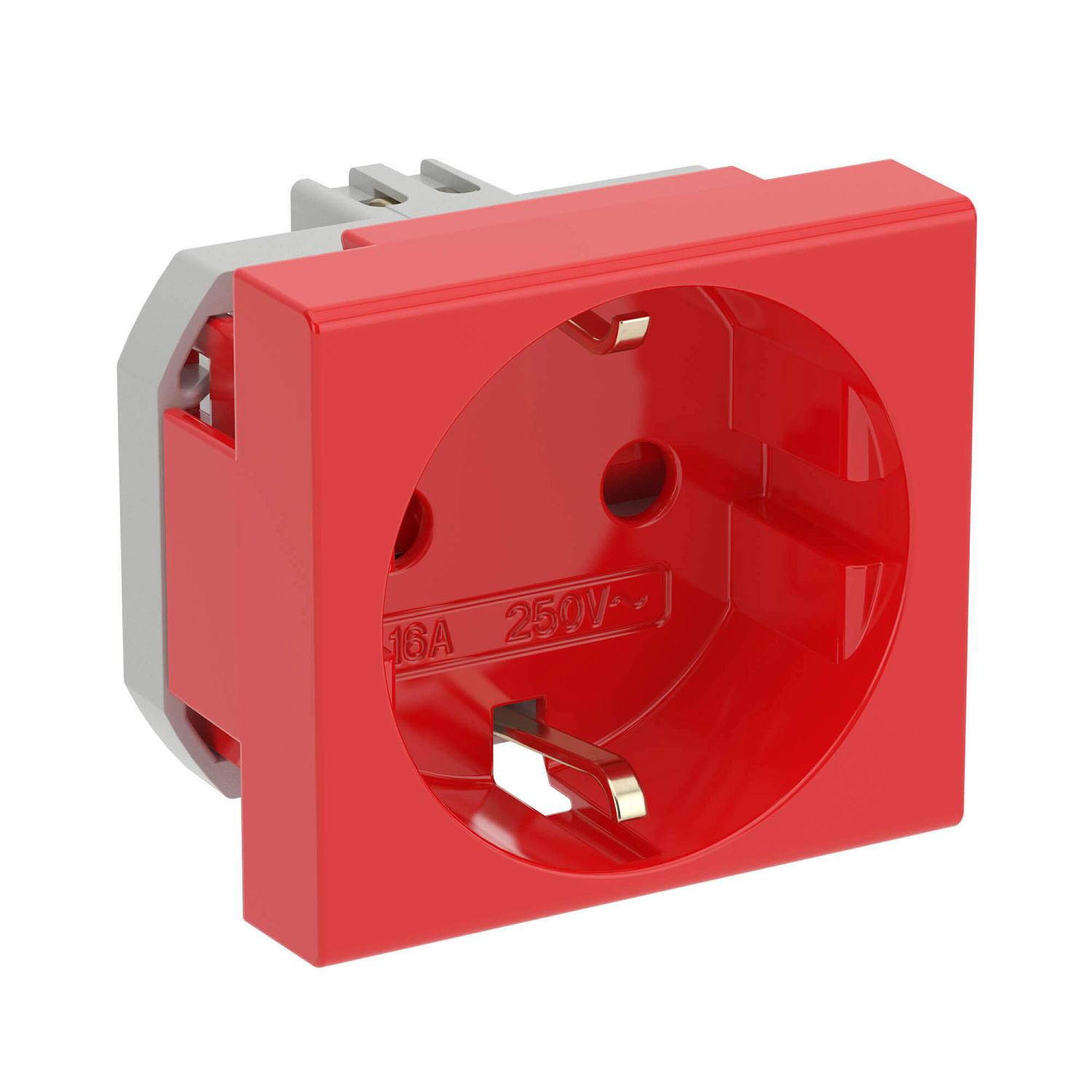 Розетка 2П 3 16А 250В красная (для ДКС) 45015 в каталоге ЮгКабель