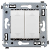 Выключатель двухклавишный в стену, "Avanti", "Белое облако" 4400104