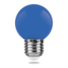Лампа светодиод. LED   1W 220В Е27 G45 (70х45) матовый шар (синий) (для гирлянд) LB-37 25118