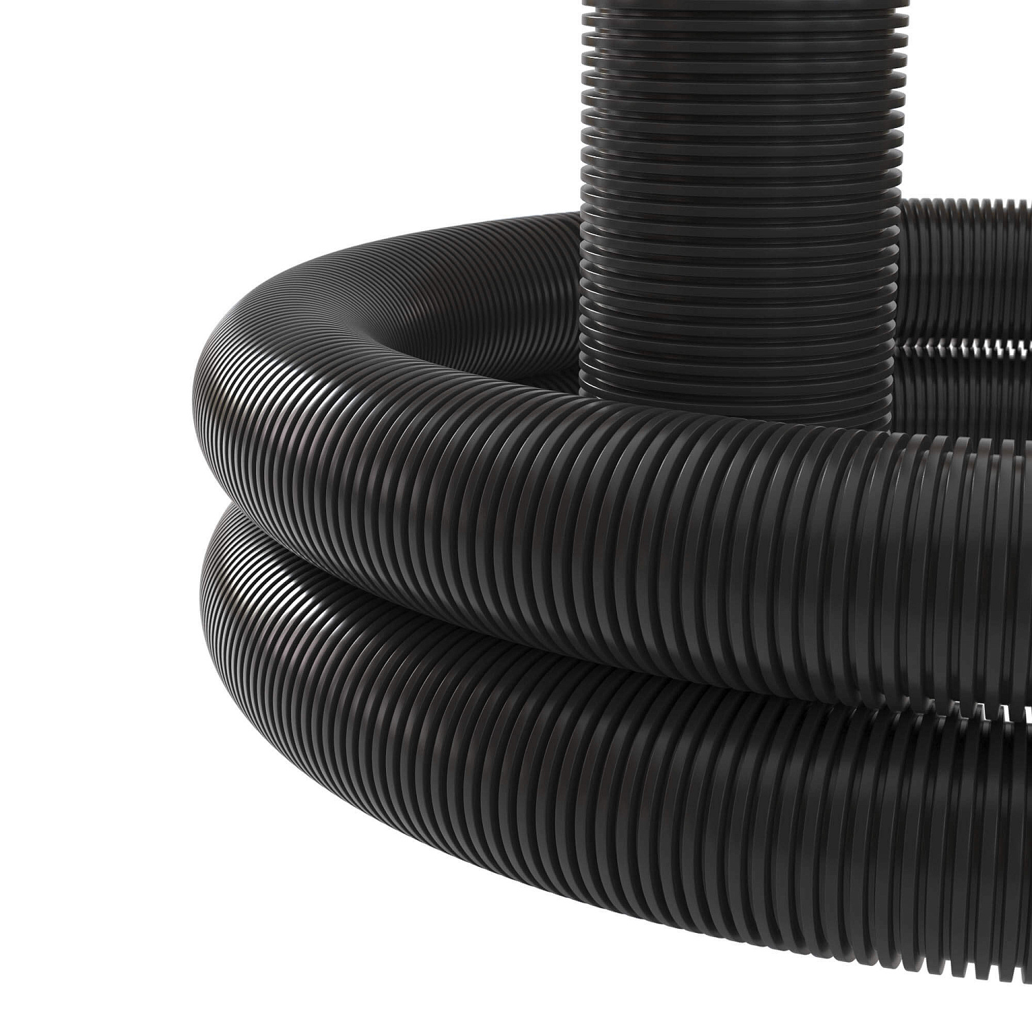 Двустенная труба ПНД гибкая для открытой прокладки д.110мм,SN8, ПВ-0, УФ, с протяжкой, цвет черный 151911 в каталоге ЮгКабель