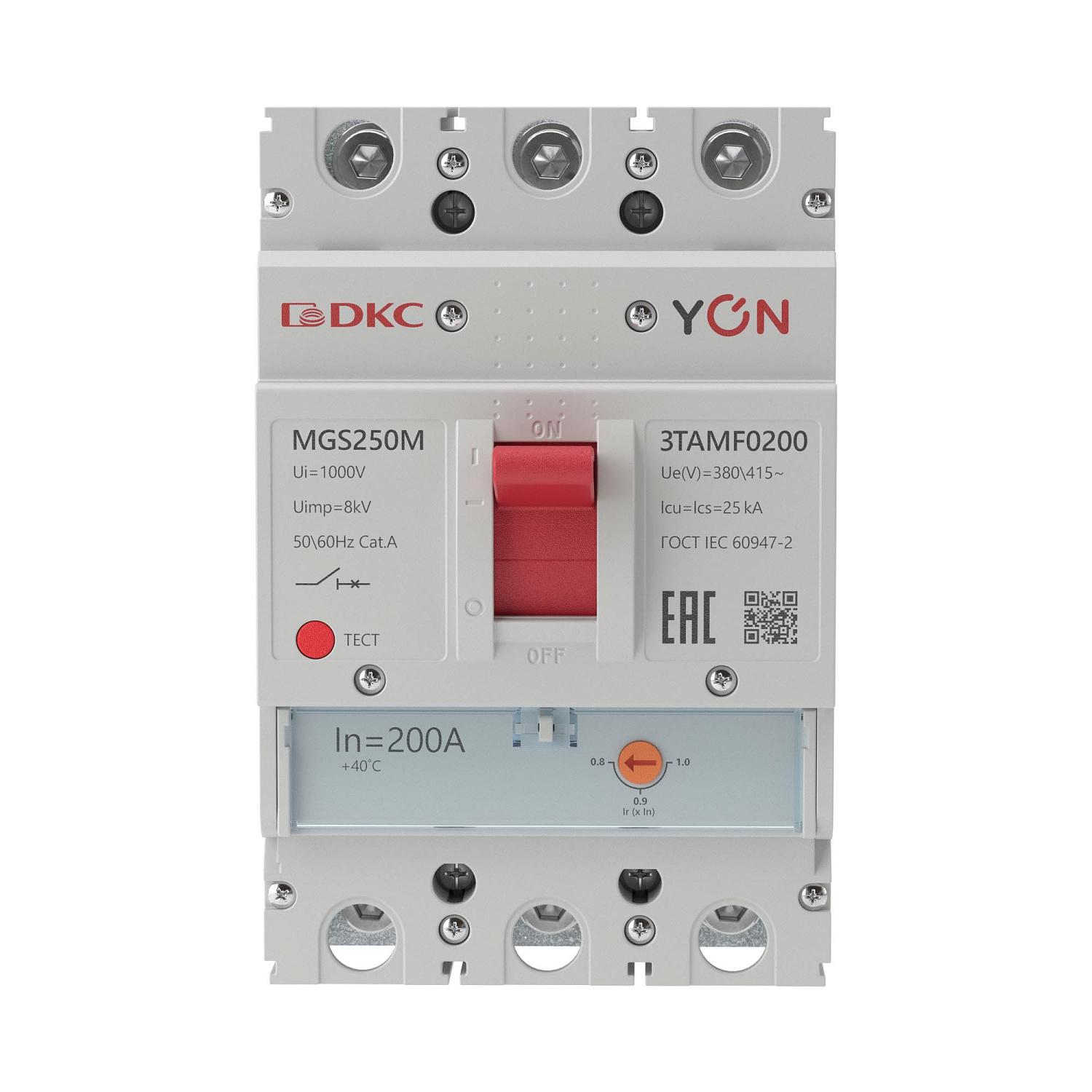 Авт. выкл. YON MGS250 3P 160-200A 25kA MGS250M-3TAMF0200 в каталоге ЮгКабель