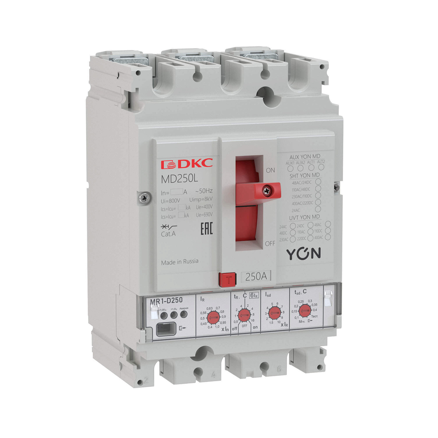 Авт. выкл. YON MD100H-MR1 3P 100А 65kA Ir 0.4…1xIn Isd 1.5…10xIn MD100H-MR1 в каталоге ЮгКабель