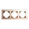 Рамка горизонтальная 3-местная, стекло серия Катрин, GFR00-7003-02, шампань 39529