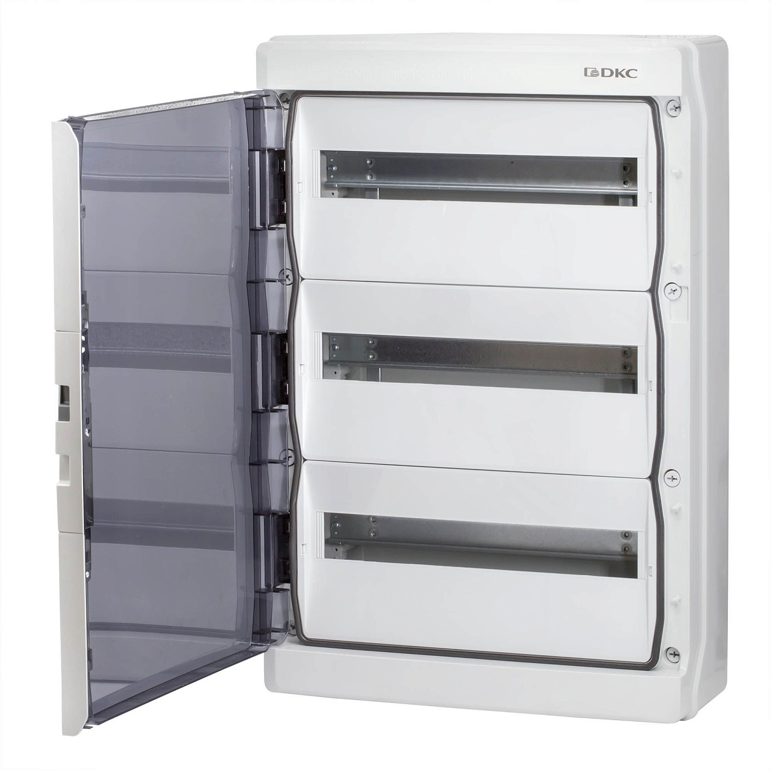 Щит настен. 54 мод. (432х639х160) IP65 серый, с дверцей, с клеммным блоком 63А, RAMbase RB54W6TGD в каталоге ЮгКабель