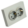 Розетка СП 2-м с з/к с шторк. (платиново-серый) soft touch Эмили RST16-5114-10 49960