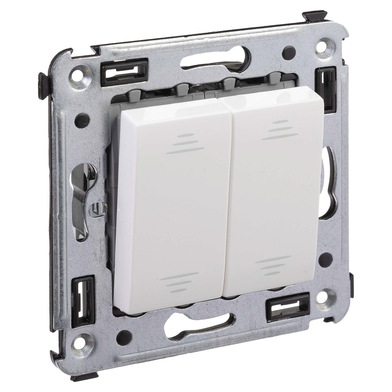 Переключатель двухклавишный в стену, "Avanti", "Белое облако" 4400114 в каталоге ЮгКабель