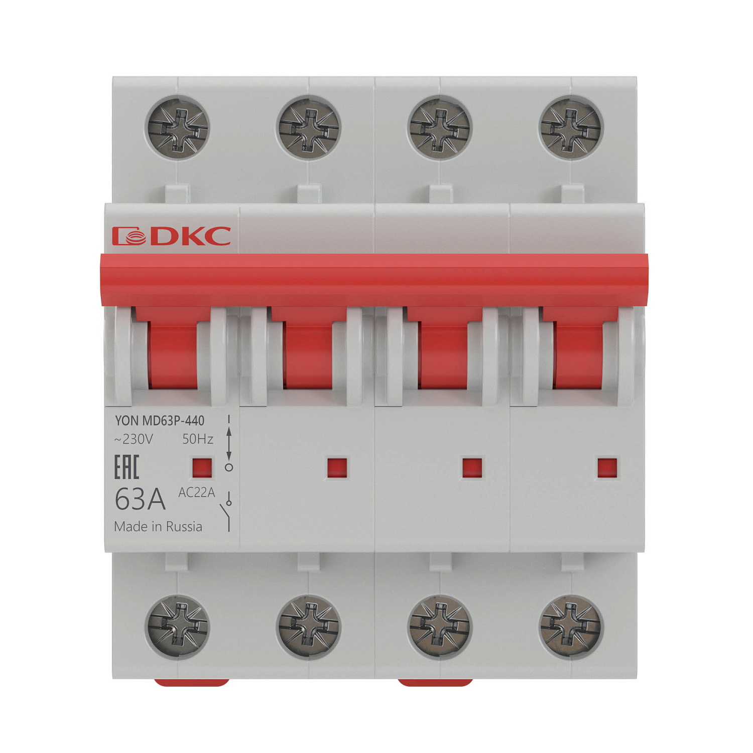 Выключатель нагрузки (мини-рубильник) 4Р 63А YON MD63P MD63P-463 Выключатель нагрузки (мини-рубильник) 4Р 63А YON MD63P MD63P-463 в каталоге ЮгКабель