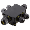 Коробка разветвительная водонепрониц. вых. IP68 с 4-конт. коннектором 450V 140х100х36 черный LD526 49124