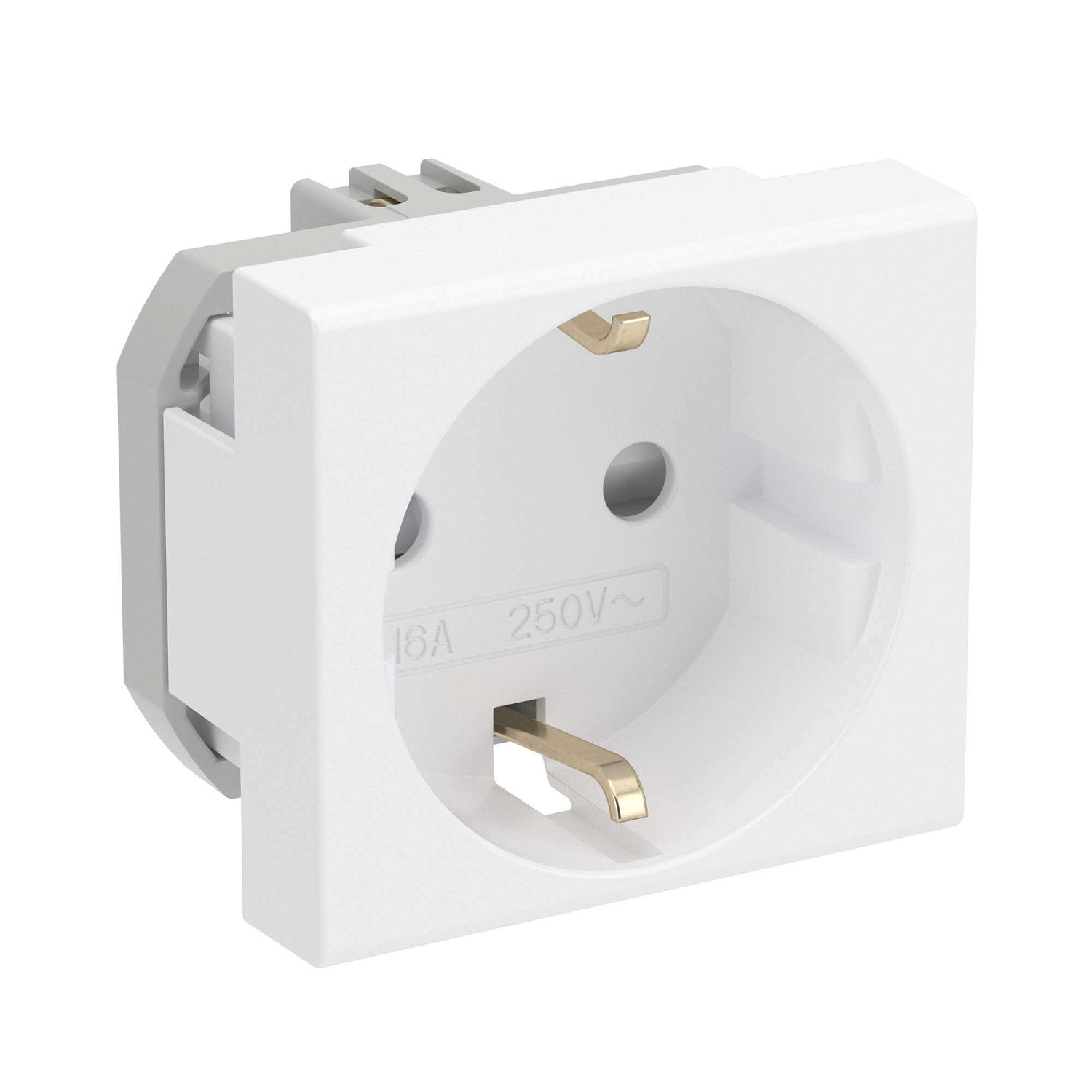 Розетка 2П 3 16А 250В белая (для ДКС) 45005 в каталоге ЮгКабель