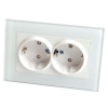 Розетка электрическая 2-местная с/з с штор, серия Катрин, GLS16-7014-01, белый в сборе  39169 в наличии по выгодной цене. Краснодар. ЮГКАБЕЛЬ.
