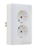 Розетка СП 2-м с з/к в сборе (белый) Хит RS16-236-B