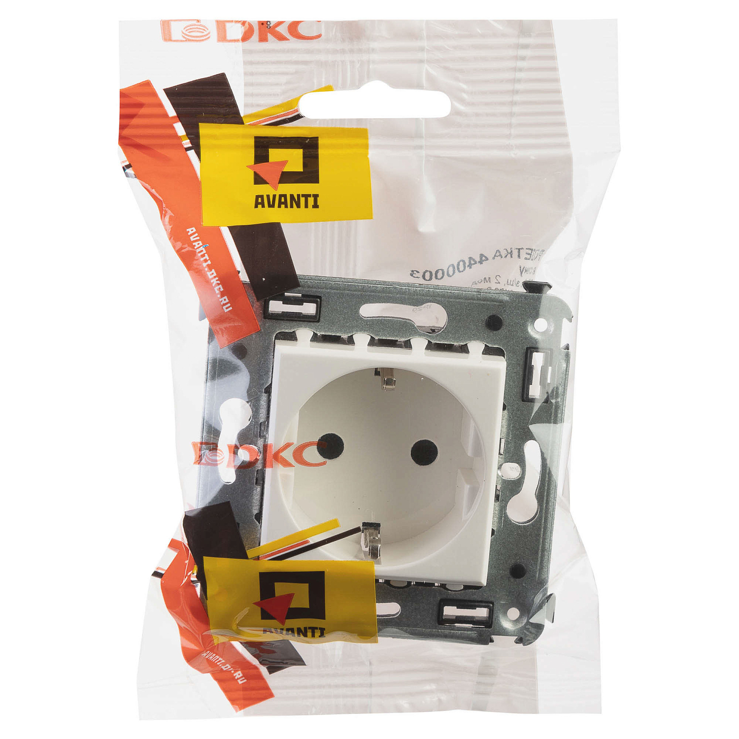 Розетка в стену, 2P E, с з/ш, "Avanti", "Белое облако" 4400003 в каталоге ЮгКабель