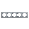 Рамка горизонтальная 5-местная, стекло серия Катрин, GFR00-7005-03, серебро 39639 Рамка горизонтальная 5-местная, стекло серия Катрин, GFR00-7005-03, серебро 39639