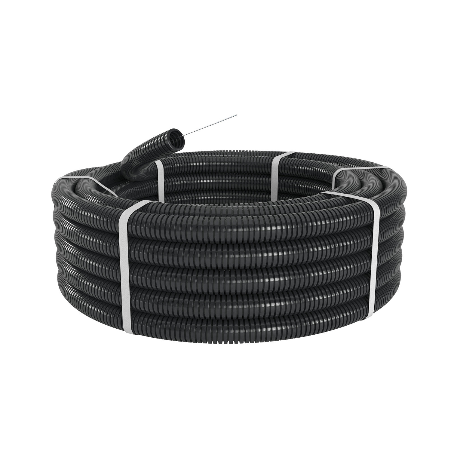 Труба ПА 6 гофр. DN36мм, ПВ-2, Dвн 36,3 мм, Dнар 42,5 мм, цвет чёрный, с протяжкой PA613643F2 в каталоге ЮгКабель