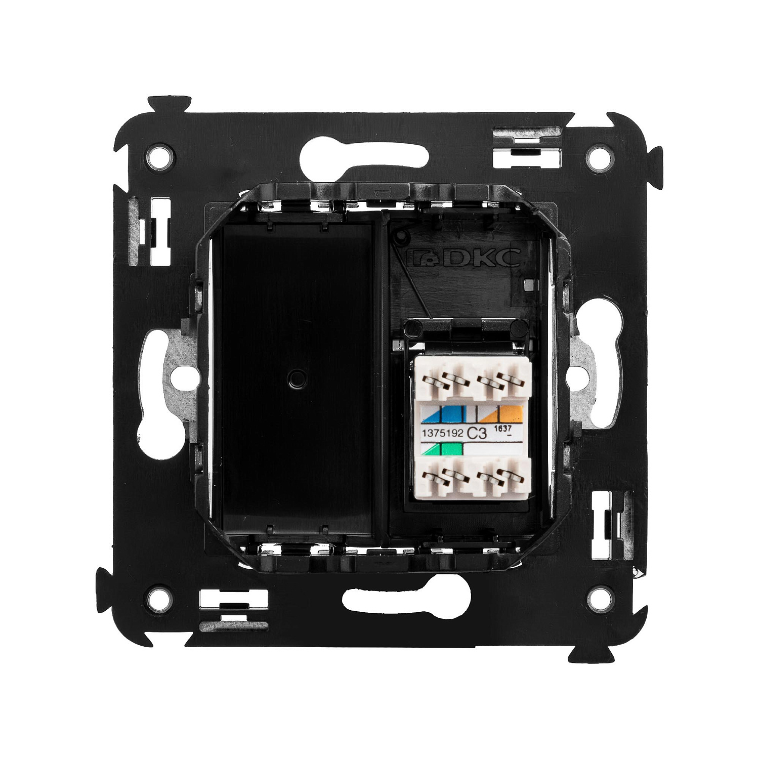 Розетка телефонная RJ-12 в стену одинарная, "Avanti", "Черный квадрат" 4402313 в каталоге ЮгКабель