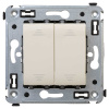 Выключатель двухклавишный в стену, "Avanti", "Ванильная дымка" 4405104