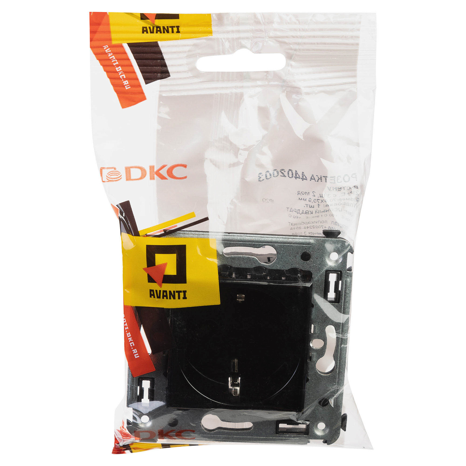 Розетка в стену, 2P E, с з/ш, "Avanti", "Черный квадрат" 4402003 в каталоге ЮгКабель