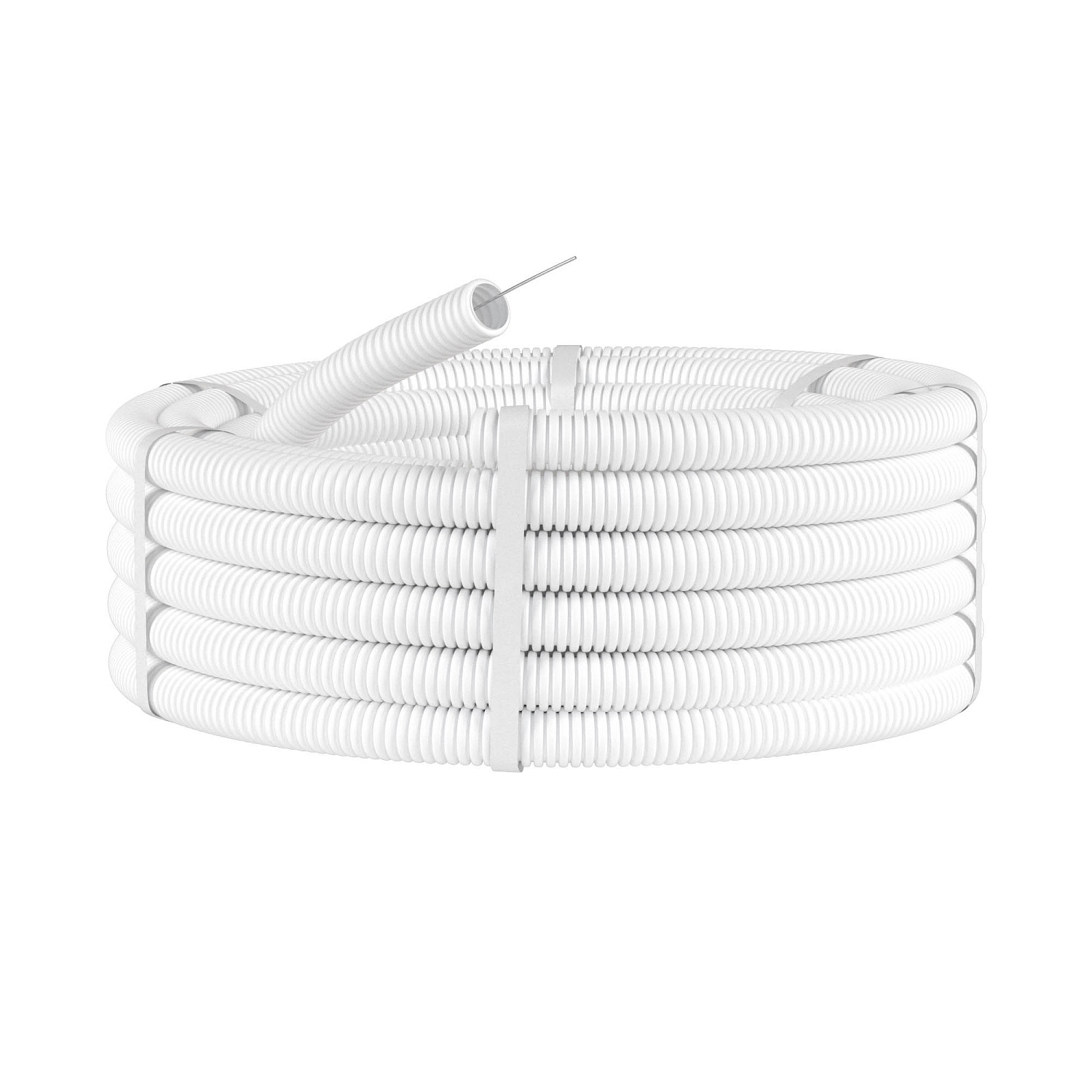 Труба ПЛЛ гибкая гофр. не содержит галогенов д.16мм, ПВ-0, с протяжкой,100м, цвет белый 81816 в каталоге ЮгКабель