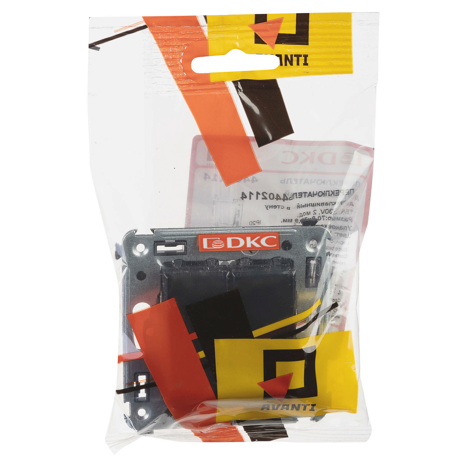 Переключатель двухклавишный в стену, "Avanti", "Черный квадрат" 4402114 в каталоге ЮгКабель