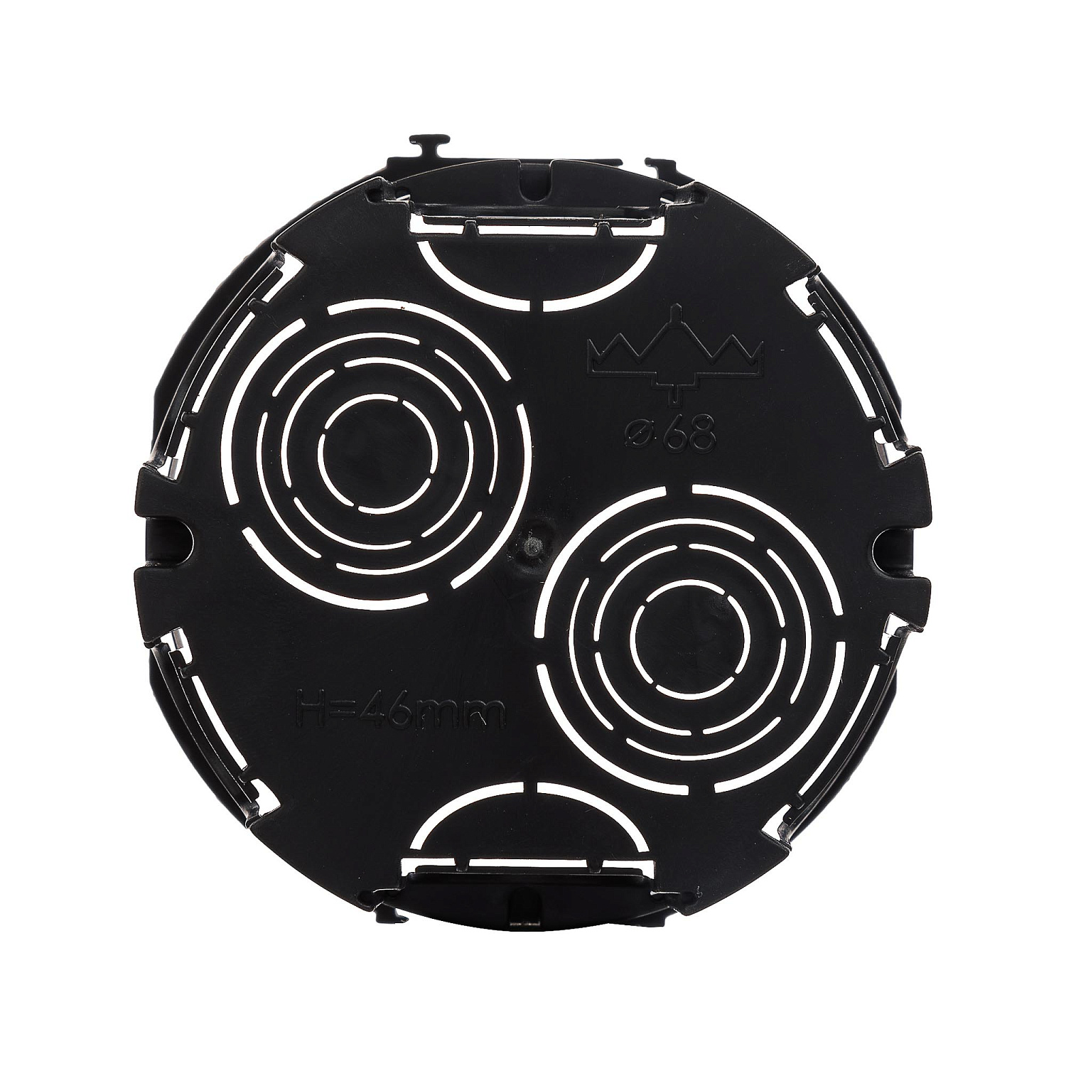 Подрозеточная коробка для сплошных стен, черная, под 2 модуля 59301 в каталоге ЮгКабель