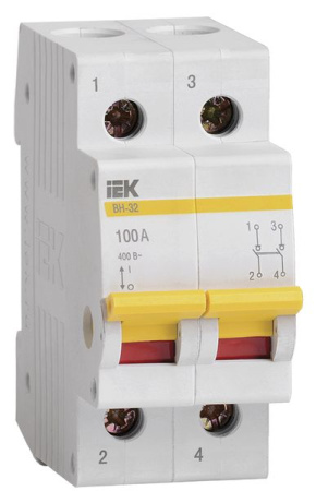 Выключатель нагрузки (мини-рубильник) 2Р 100А ВН-32 MNV10-2-100