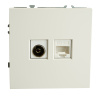 Розетка СП TV   комп. RJ-45 механизм (белый фарфор) soft touch Эмили RST00-5106-01 49872