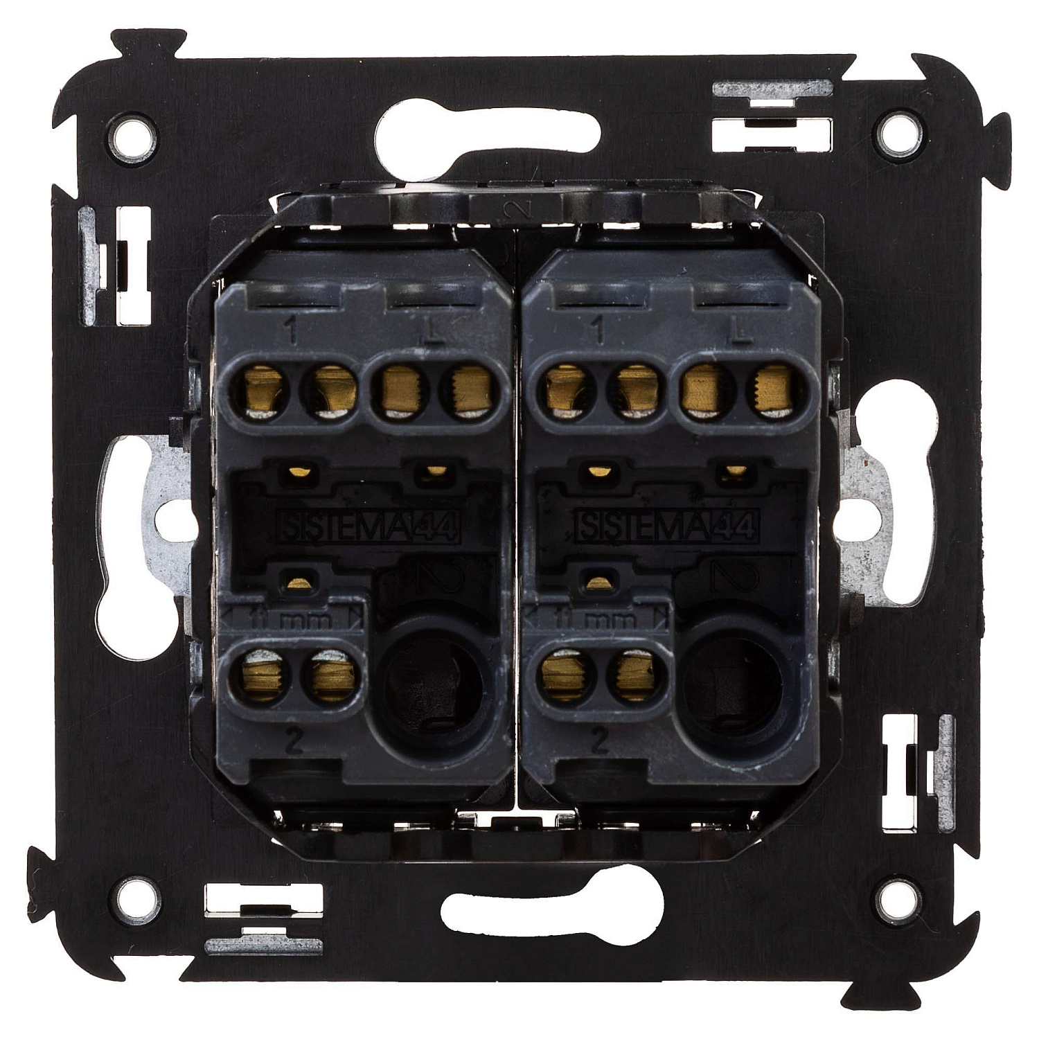 Переключатель двухклавишный в стену, "Avanti", "Черный квадрат" 4402114 в каталоге ЮгКабель