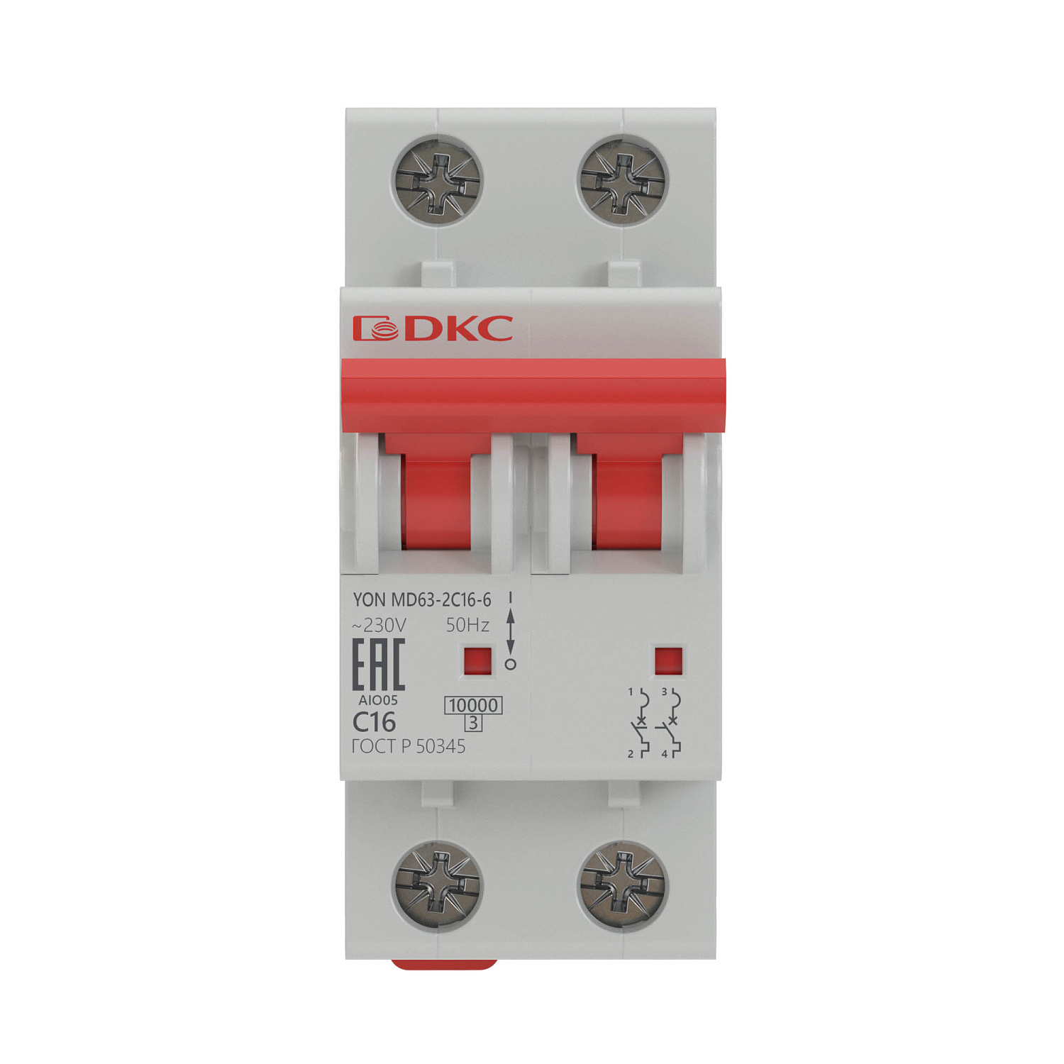Выкл. автомат. 2Р С 6А 6кА (YON MD63) MD63-2C6-6 в каталоге ЮгКабель