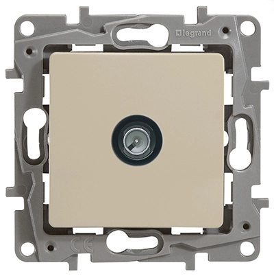 Розетка СП TV оконечная 1дБ механизм сл. кость Etika  672365 в каталоге ЮгКабель