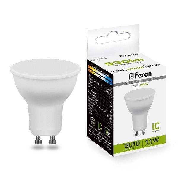 Лампа светодиод. LED 11W 4000К 930Лм MR16 GU10 30т.ч. 220V (57х50) (аналог 110W) LB-760 38141 Лампа светодиод. LED 11W 4000К 930Лм MR16 GU10 30т.ч. 220V (57х50) (аналог 110W) LB-760 38141 в каталоге ЮгКабель