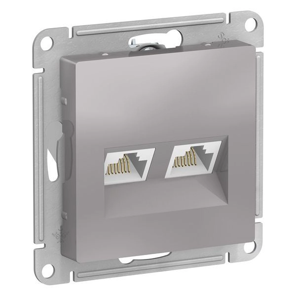 Розетка СП 2-м компьютерная RJ45 механизм АЛЮМИНИЙ ATN000385 в каталоге ЮгКабель