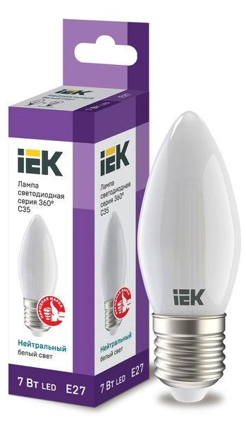 Лампа светодиод. LED 7W 4000К 805Лм Е27 30т.ч. C35 (98х35) (аналог 75W) свеча матовая LLF-C35-7-230-40-E27-FR Лампа светодиод. LED 7W 4000К 805Лм Е27 30т.ч. C35 (98х35) (аналог 75W) свеча матовая LLF-C35-7-230-40-E27-FR в каталоге ЮгКабель