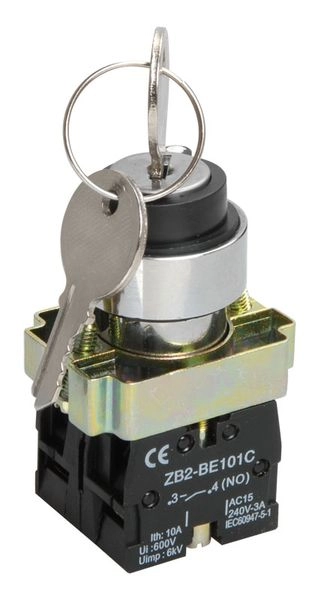 Переключатель LAY5-BG45 на 2 положения с ключом без фиксации BSW80-BG-2-K02 в каталоге ЮгКабель