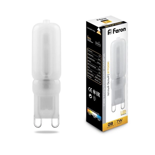 Лампа светодиод. LED  7W 2700К 520Лм G9 30т.ч.220V (60х16) (аналог 70W) LB-431 25755 Лампа светодиод. LED  7W 2700К 520Лм G9 30т.ч.220V (60х16) (аналог 70W) LB-431 25755 в каталоге ЮгКабель
