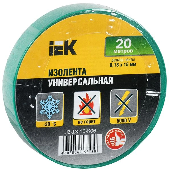 Изолента зел. 15мм/20м/0,13 UIZ-13-10-K06 в каталоге ЮгКабель