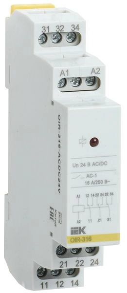 Промежут. реле.OIR 3 конт (16А). 24 В AC/DC OIR-316-ACDC24V в каталоге ЮгКабель