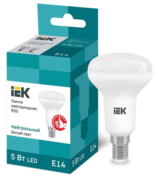 Лампа светодиод. LED  5W 4000К 450Лм Е14 30т.ч. R50 (88х50) (аналог 40W) ECO LLE-R50-5-230-40-E14 Лампа светодиод. LED  5W 4000К 450Лм Е14 30т.ч. R50 (88х50) (аналог 40W) ECO LLE-R50-5-230-40-E14 в каталоге ЮгКабель