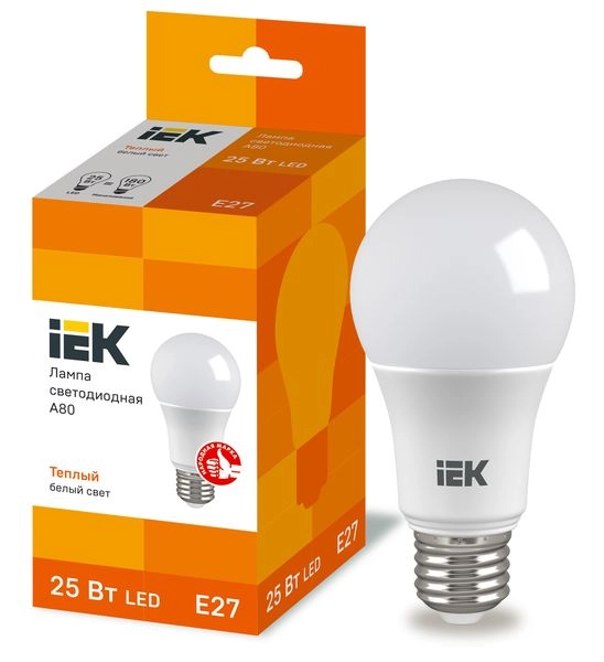 Лампа светодиод. LED 25W 3000К 2500Лм Е27 30т.ч. А80 (154х80) (аналог 180W) LLE-A80-25-230-30-E27 Лампа светодиод. LED 25W 3000К 2500Лм Е27 30т.ч. А80 (154х80) (аналог 180W) LLE-A80-25-230-30-E27 в каталоге ЮгКабель