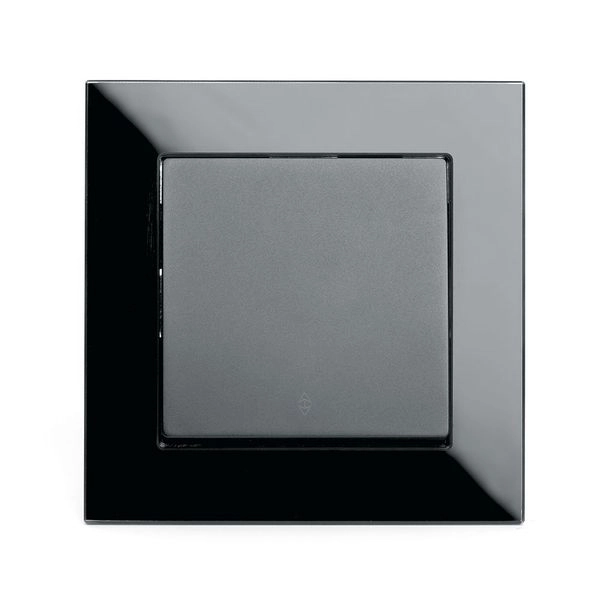 Выключатель (переключатель) электрический 1-клавишный, серия Катрин, GLS10-7005-05, черный в сборе  39507 в каталоге ЮгКабель