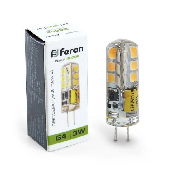 Лампа светодиод. LED 3W 4000К 240Лм G4 30т.ч.  12V (38х11) (аналог 30W) LB-422 25532 Лампа светодиод. LED 3W 4000К 240Лм G4 30т.ч.  12V (38х11) (аналог 30W) LB-422 25532 в каталоге ЮгКабель