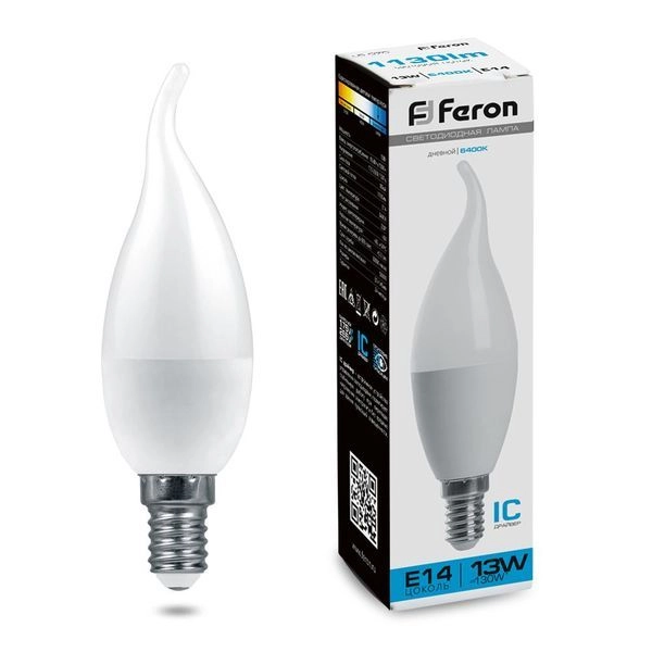 Лампа светодиод. LED 13W 6400К 1130Лм Е14 30т.ч. C37 (145х37) (аналог 120W) LB-970 свеча на ветру 38114 Лампа светодиод. LED 13W 6400К 1130Лм Е14 30т.ч. C37 (145х37) (аналог 120W) LB-970 свеча на ветру 38114 в каталоге ЮгКабель
