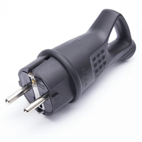 Вилка каучук 1-ф., 16А угловая IP44 черная RPG16-30-442 32843 в каталоге ЮгКабель