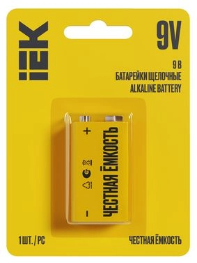 Батарейка щелоч. Alkaline 6LR61 9V (1шт/блистер) IEK ABT-6LR619V-OP-L01 Батарейка щелоч. Alkaline 6LR61 9V (1шт/блистер) IEK ABT-6LR619V-OP-L01 в каталоге ЮгКабель